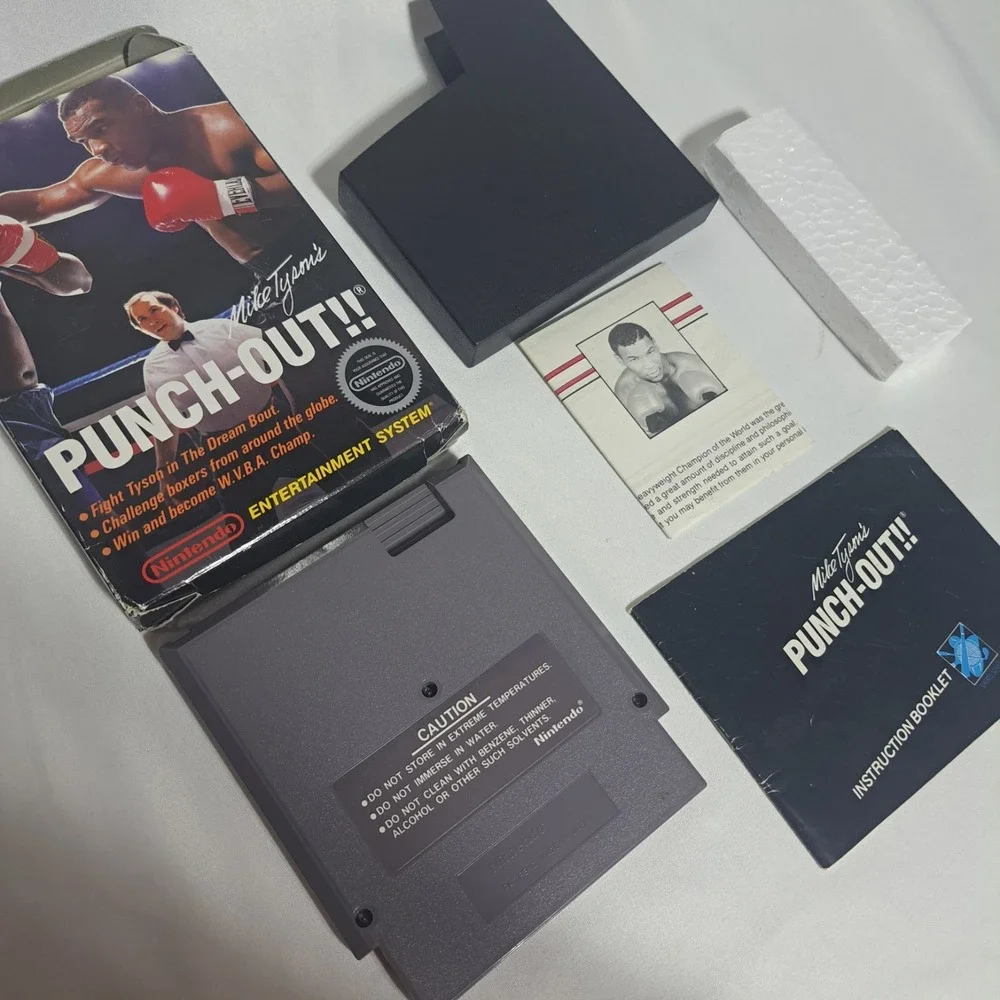 Mike Tyson's Punch Out For NES 1987 Cartridge Box Manual Sleeve Letter‎